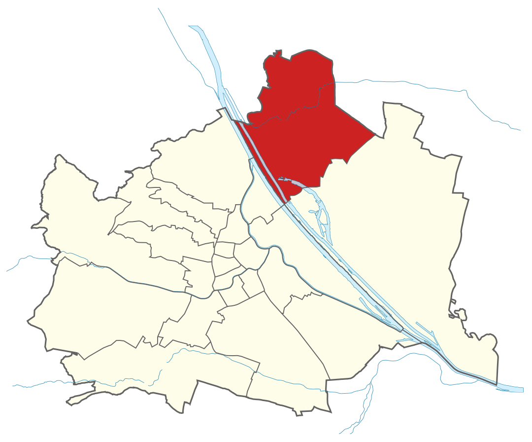 Karte von Wien mit Bezirken, Marschall - Ihr Immobilienmarkler für Luxushäuser in 1210 Wien Floridsdorf