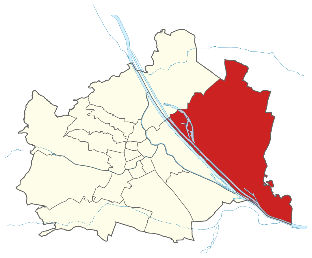 Karte von Wien mit Bezirken, Marschall - Ihr Immobilienmarkler für Luxushäuser in 1220 Wien Donaustadt