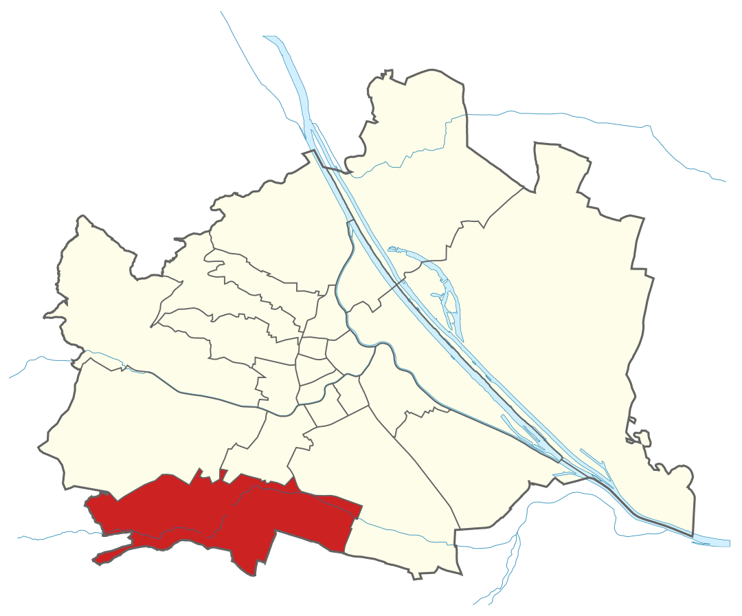 Karte von Wien mit Bezirken, Marschall - Ihr Immobilienmarkler für Luxushäuser in 1230 Wien Liesing